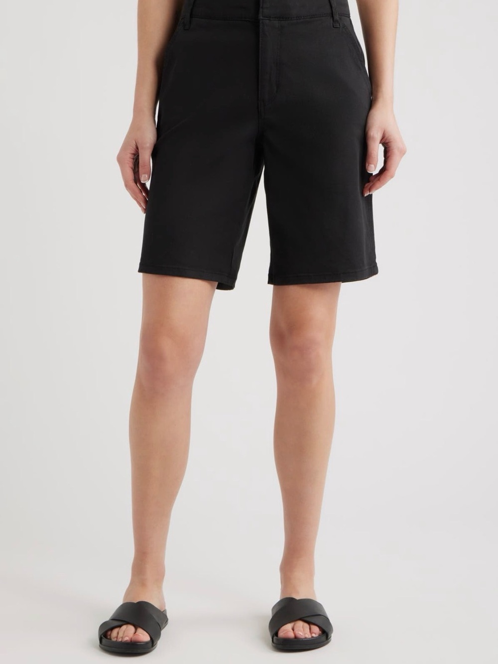 Wit & Wisdom Black Flat-Front women’s Shorts